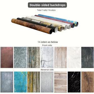 TEMU 34X23 인치 /57*87Cm 7pcs 사진 배경 제품 사진 배경, 14 대면 텍스처 패턴, 식품, 보석, 화장품, 패션 액세서리 사진 촬영을 위한 방수 재사용 가능한 데스크톱 사진 용지