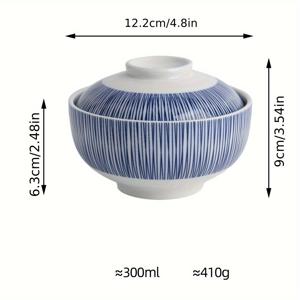TEMU 1개 일본식 유약 컬러 가정용 세라믹 그릇, 인터넷 핫아이템 식기, 4.75인치 소형 수프 그릇, 스튜 냄비, 뚜껑 그릇, 일본식 디자인,미적 식기류,세라믹 접시,고품질 유약,다용도 그릇