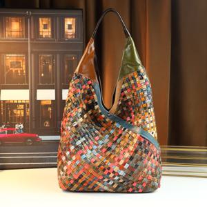 TEMU Thinkia 빈티지 스타일 대용량 토트백 - 정품 가죽 체크무늬 패턴, 탈착 가능한 스트랩, 지퍼 클로저 & 폴리에스터 안감, 브라운 & 베이지, 출퇴근 및 일상 사용에 완벽한 대형 토트백, 클래식 유럽 스타일, 내구성 있는 구조