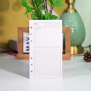 TEMU 1개 A6 40매 루즈리프 플래닝 노트북, 일일/주간/월간 계획기, 체크인 노트, 6홀 코어 교체 가능