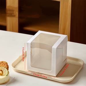 TEMU 15개 PET 베이킹 선물 상자, 무스 케이크, 베이킹, 쿠키, 디저트 파티용으로 적합, 디스플레이 창이 있는 식품 안전 포장, 크리스마스, 할로윈, 웨딩 파티에 완벽