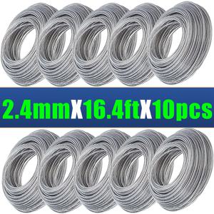 TEMU VARIEA-10개 내구성 강한 금속 스틸 와이어 코어 나일론 트리밍 와이어 - 16.4피트, 직경 2.0/2.4/2.7/3.0/3.5mm, 모든 잔디 깎기 기계 및 잔디 깎기 기계와 호환, 정원 액세서리, 나일론 스틸 와이어 트리밍 와이어