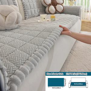 TEMU 1개 미끄럼방지 소파 쿠션, 두꺼운 폴리에스터 레이어드 소파 커버, 가을/겨울용 반려동물 친화적 시트 패드, 거실/식탁/사무실 1인/2인/3인/4인용 소파 장식|소파|쇼파커버|의자