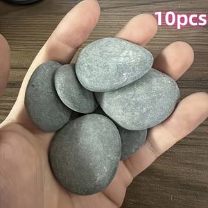 TEMU 10개 대형 2-3인치 DIY 아트 페인팅 스톤 | 자연적인 개학 시즌 주얼리 만들기, 할로윈 최고의 선물 폴리시드 리버 록 그레이 블랙 록 핸드크래프트/홈 창의적인 DIY 스톤 모던 스타일 매끄러운 방수 DIY 공예/정원 조경 | 백투스쿨 시즌, 할로윈, 장식용 스톤, 정원 스톤, 자갈, 공예용 자갈