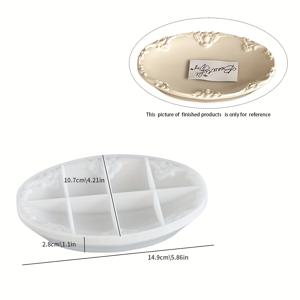 TEMU DTOHO 실리콘 몰드 트레이 - 붙지 않음, 쉽게 분리 가능, 레진, 콘크리트, 석고 주조, 보석류, 컵, 메이크업, 서빙 트레이, 홈 데코용 - 초보자와 전문가에게 이상적, 실리콘 트레이 몰드, 공예 성형 용품, 정교한 디자인 몰드, 오벌 모양, DIY 애호가를 위한 제품