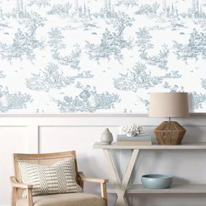 TEMU 1롤 () 자체 접착 벽지 - 플로럴, 방수 & 오일 방지, 붙였다 떼기 쉬운 파스텔 블루 꽃무늬 벽지 - 캐비닛, 문, 벽용 빈티지 플로럴 데코, 현대적인 홈 장식, 클래식 패턴, 내구성 있는 재질, DIY 애호가, 우아한 디자인, 인테리어 디자이너를 위한 오일 저항 마감, 벽 커버링