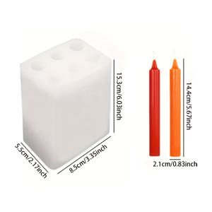 TEMU 다기능 실리콘 캔들 몰드 - 6구 긴 원통형 디자인, 캔들 만들기에 이상적인 DIY 도구, 크리스마스, 부활절, 추수감사절, 할로윈 등 홈 데코레이션과 휴일 선물에 완벽, 캔들 홀더 몰드,크리스마스 몰드 캔들,꽃 캔들,생일 촛불 몰드,캔들 왁스 만들기