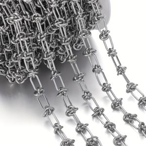 TEMU 1겹 헤비듀티 스테인리스 스틸 라운드 와이어 매듭 체인 - 팔찌 & 목걸이 연장용, 주얼리 제작 공예 재료 - 내구성 강화, 변색 방지, 안전한 매듭 디자인 (39.37인치/1m) - 초보자 및 전문 주얼러를 위한 DIY 주얼리 확장, 펜던트 제작, 고급 금속 소재, 세련된 마감, 패션 디자이너용