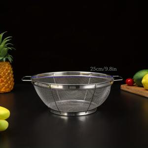 TEMU 강화된 미세 메시와 손잡이가 있는 스테인리스 스틸 스트레이너 2개 세트. 파스타, 채소, 쌀, 과일의 물기를 제거하는 데 적합하며, 거름망 및 체가 포함된 주방 도구입니다.