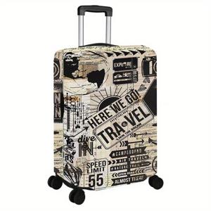 TEMU 빈티지 여행 가방 커버 - 레트로 티켓 스텁 디자인 