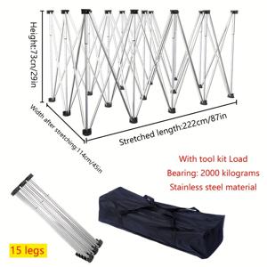 TEMU 다리 작업대, 스테인리스 스틸 멀티기능 텔레스코픽 접이식 발 스탠드가 있는 목공 조인트 테이블, 야외 판매 및 간단한 거리 시장 선반용, 야외 자동판매 카트,휴대용 작업대,컴팩트 테이블,접이식 디자인,경량 작업대,튼튼한 구조,다기능 작업대,접이식 작업대,공예 판매자,소규모 비즈니스 소유자