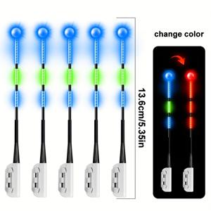 TEMU 야광 낚싯대 팁 5개, 고가시성 물림 알림 라이트, 낚시용 레드 라이트 표시기, 범용 낚싯대 액세서리 (건전지 미포함), 야간 낚시,낚시 장비,컴팩트 디자인,경량 액세서리,로드 팁 라이트,레크리에이셔널 낚시,낚시 애호가들