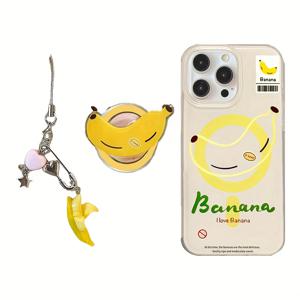 TEMU 바나나 펜던트와 자석 스탠드가 있는 컬러풀 자석 폰 케이스, 아이폰 11, 12, 13, 14, 15, 16 프로 맥스 모델과 호환 가능