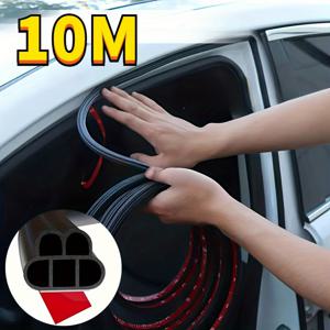 TEMU 10m 범용 자동차 도어 씰 스트립, 이중 두께 소음 감소, 방수 자동차 웨더 스트리핑, 5구 고무 도어 엣지 가드, 방음 및 충격 흡수, 전차 호환성, 추수감사절, 크리스마스