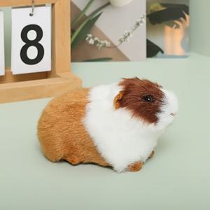 TEMU 1개 리얼리스틱 기니피그/햄스터 피규어 - 표정 있는 눈과 푹신한 합성 털, 생동감 넘치는 앉은/서 있는 자세, 단단한 플라스틱 몸체와 부드러운 털 - 크리스마스, 추수감사절, 새해 선물, 홈 데코, 교육용 디스플레이, 애완동물 애호가 선물에 이상적