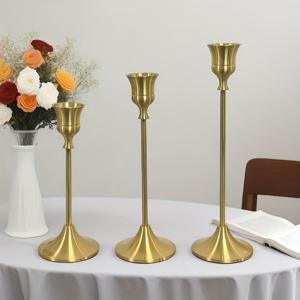 TEMU 3pcs 우아한 단일 헤드 촛대 홀더 - 금색 금속 테이블 장식 - 결혼식, 기념일, 가정 및 레스토랑용 - 센터피스, 파티 및 특별한 기념일용 - 촛대는 포함되지 않음, 촛대 홀더 장식