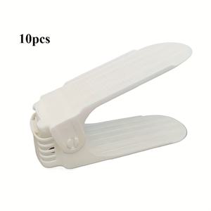 TEMU 10개 조절 가능한 신발 보관대 - 내구성 있는 플라스틱 다층 신발 정리함, 투명 선반 포함, 공간 절약형 디자인, 홈 엔트리웨이·옷장·침실용 - 간편 조립, 도구 불필요, 신발 보관대, 튼튼한 구조|거실장|신발|신발정리대