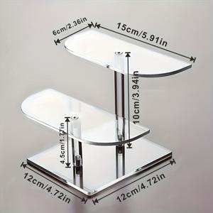 TEMU 1개 투명 아크릴 멀티 티어 디스플레이 스탠드 - 화장품, 주얼리, 향수용 공간 절약형 수직 정리대, 견고한 베이스, 조립 불필요, 모던 리테일 & 데코 카운터탑 랙, 내구성 강화 디자인, 고품질 소재, 다층 보관함, 홈 오거나이저, 스토리지, 가정용 정리대