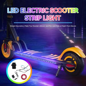 TEMU 야간 라이딩, 전기 스쿠터 및 자전거용 컬러풀 라이트 스트립, 유연한 접착식 RGB 라이트 테이프, 쉬운 설치, 및 자동차 윤곽 장식 조명, 전기 스쿠터 액세서리, 전기 스쿠터 라이트, 스쿠터 라이트업, 스쿠터 LED, 방 장식