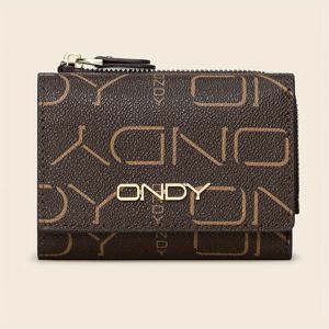 TEMU 온디 RFID 차단 지갑 - 스냅 버튼 잠금, 삼중 접이식 디자인, 다수 카드 슬롯 & 슬림 포켓, 경량 PVC 여성/남성용 지갑, 비즈니스 및 여행용, 일상 사용 - (커피 브라운), 디자인, 내구성 소재, 비즈니스 전문가용|명함지갑