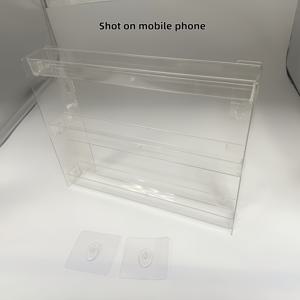 TEMU 3단 헤비듀티 투명 정리대 - 무드릴 벽걸이 욕실/사무실용 선반 - 공간절약 안경, 화장품 & 네일 도구 보관함 - 간편 설치 안경, 메이크업, 향수 거치대 - 모던 욕실 정리대, 욕실 수납선반, 안경 홀더, 슬림형 구조, 플로팅 선반