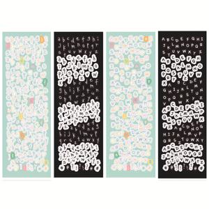 TEMU 4pcs 알파벳 스티커 세트 - DIY 스크랩북, 저널링 및 학교 용품을 위한 문자 소재 스티커 - 자체 접착, 반광 마감, 다양한 모양 및 디자인 (녹색, 파란색, 노란색, 핑크색), 스크랩북 스티커, 저널 장식, 재미있는 디자인, 밝은 색상