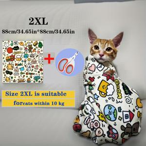 TEMU 초대형 XXL 고양이 랩 - 내구성 강화, 미끄럼 방지, 발톱 정리 및 수의용 - 대형 견종 안전 구속 (최대 34.65인치) - 조립 불필요, 스팽글 디자인, 미끄럼 방지 소재, 다중 반려동물 가정용