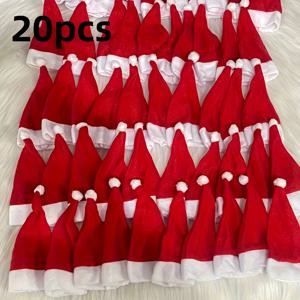 TEMU 10/20개 미니 산타 모자 크리스마스 모자 수공예 인형 와인 병 크리스마스 모자 크리스마스 파티 장식 크리스마스 산타 모자 도매 팩 20개, 크리스마스, 새해, , 파티 행사용