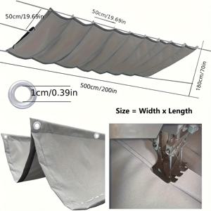 TEMU 접이식 차양, 녹 방지 고리 포함 조절 가능한 폴리에스터 원단, 81-90% 자외선 차단, 도구 없이 간편 설치, 야외 쉐이드 커버, UV 보호 퍼골라 커버, 실내외 프라이버시 솔루션, 내구성 디자인