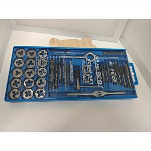 TEMU 업그레이드 DIY 키트 - 고경도 합금강 M3-M12 메트릭 탭 및 다이 세트, 라운드 톱니 렌치 포함 120개 장면용