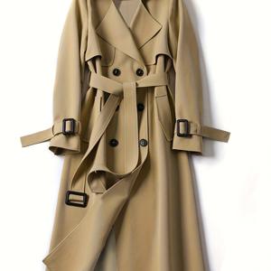 TEMU 우아한 롱 & 버튼 프론트 클로저 - 솔리드 컬러 테일러드 겨울 코트, 세미 포멀 & 프로페셔널 아웃핏 - 세탁기 사용 가능한 아우터웨어