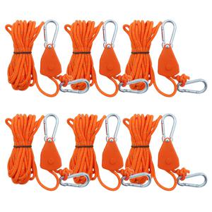 TEMU 6개 풍선 로프, 설치 불필요한 야외 텐트용 내장 잠금 밧줄, 편리 조절 가능, 4mm 반사 방풍 우산 줄, 총 길이 4미터