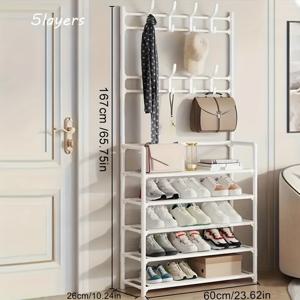 TEMU 4-5단 스테인리스 스틸 신발장 - 공간 절약, 쉬운 조립, 내구성 있는 디자인, 현관 및 침실용, 스타일, 효율적인 스니커즈 보관, 다기능 정리함, 기숙사, 가정 및 거실 공간용 - 가족, 친구, 친척을 위한 이상적인 선물, 기숙사 방 수납 솔루션 | 신발장 | 스테인리스 스틸 랙, 신발 보관 정리함