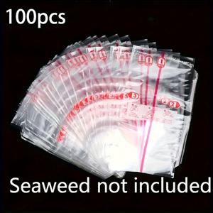 TEMU 100팩 이중층 오니기리 포장백 - 해초 패턴의 삼각형 스시 포장 파우치, 신선도 유지 일회용 쌀볼 보관 가방, 오니기리, 니기리 및 사시미에 적합 - 크리스마스, 부활절, 추수감사절, 어머니날, 선물 포장에 완벽함 | 해초 패턴 파우치 | 재사용 가능한 가방