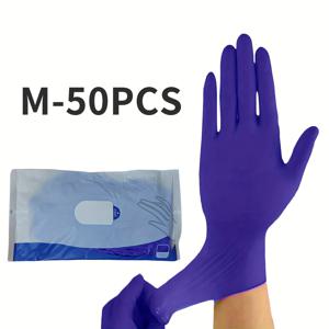 TEMU 다크 퍼플 니트릴 장갑, 일회용 니트릴 장갑, 고급 포장, 파우더 프리, 라텍스 프리, 가정 청소, 설거지, 타투, 헤어 컬러링, 네일 아트에 적합. S/M/L 사이즈 제공