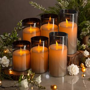 TEMU 6개입 리얼리스틱 무화염 LED 필러 캔들 - 스위치 조절 가능한 깜빵깜빡 불꽃 효과, 할로윈/크리스마스/웨딩/홈 데코용 테이블 장식 - 안전한 비독성 플라스틱 제작 (배터리 별도), 다목적 룸 데코, 이벤트 캔들 조명, 휴일 장식, 우아한 디자인, 내구성 강함, 크리스마스 선물 추천