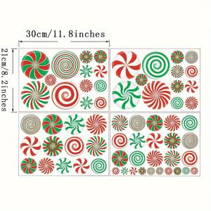 TEMU 66피스 크리스마스 데칼 세트 - 축제 벽 & 바닥 스티커, 배터리 불필요한 파티 장식용