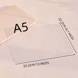 TEMU A5/A6 노트북용 하드커버 북 커버 - 투명 & 스크래치 방지 케이스, 플래너, 저널, 다이어리, 로그북 호환 - 페이지 접근 용이, 휴대용 바인더 없는 커버, 여행자 노트북 커버, 책 커버, 로그북 커버, 다이어리 커버, 책 포장지, 저널 커버|북커버