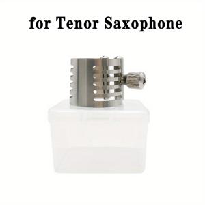 TEMU 스테인리스 스틸 싱글 나사 조절 색소폰 리가처 클립 - 컴팩트하고 내구성 있는, 색소폰 및 클라리넷용 안전한 마우스피스 홀더, 레드 액센트, 슬림 메탈릭 마감, 견고한 구조