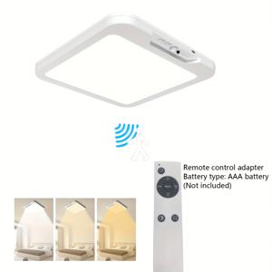 TEMU 무선 충전식 모션 센서 천장등, LED 조명, 3가지 색상 및 밝기 조절 가능, 실내 옷장, 거실, 서재, 욕실, 계단, 복도, 침실용