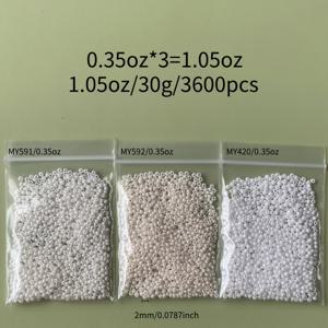 TEMU 1.05온스, 3600개, 2mm/0.0787인치, 세 가지 색상, 고품질 쌀 비즈, 유리 재질로 제작, DIY 패션 팔찌, 목걸이, 귀걸이 및 보석 제작에 적합, 어머니 및 친구를 위한 선물 세트, 진주 cm, 진주 트리블 완성용 와이어 포함, 보석용 흰 진주, 비즈, 보석 재료