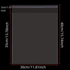 TEMU 청바지, 티셔츠, 신발, 모자, 선물, 장난감, 여행, 휴일 파티용 자체 접착 투명 보관 가방 - 다용도 플라스틱 포장 가방, 재사용 가능, 무코팅, 밀봉 포함, 정리 및 포장 아이템에 이상적, 선물 포장 | 투명 디자인 | 내구성 있는 플라스틱 가방, 선물 가방, 투명 플라스틱 가방