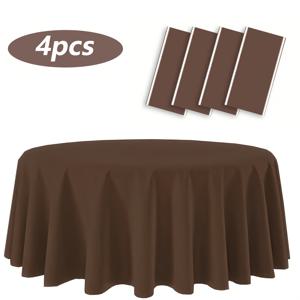 TEMU 할로윈, 크리스마스용 4피스 원형 일회용 플라스틱 테이블커버 - 84인치의 우아한 멀티컬러로 세례식·결혼식·생일파티·졸업식에 완벽! 쉽게 청소되는 할로윈 & 장식품과 행사