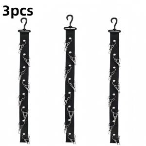 TEMU 3개 스테인리스 스틸 모자 걸이대 (클립 8개 포함) + 무료 증정형 무흔적 접착 후크 3개, 야구모자 최대 16개 수납 가능. 옷장, 문 뒤, 벽걸이, 캐비닛용 다목적 모자 보관대