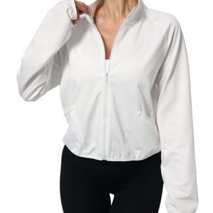 TEMU 여성용 경량 운동 재킷 - 풀지퍼 전면 스트레치 워크아웃 코트, 요가/러닝/트레이닝용 하이넥 짐 재킷 - 비침 방지 원단, 사이드 포켓 - 체육관, 캐주얼 및 스포티한 의상에 적합 - 봄/가을/여름 아우터웨어, 러닝 기어, 통기성 소재, 피트니스 애호가를 위한 스포츠 디자인
