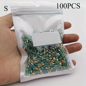 TEMU 50/100/200개 헤비듀티 실리콘 낚시 스위블 스냅 클립 - 라인 커넥터, 바닷물 및 담수 호환 롤링 스위블, 터키석/블루 컬러 코드 비즈 포함, 멀티 라인 세팅용 (50/100/200개) - 내구성 낚시용품