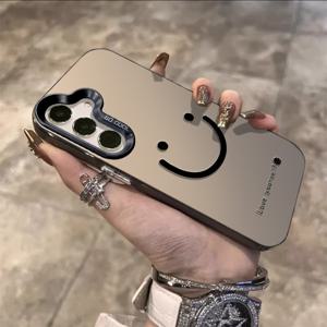 TEMU 삼성 갤럭시 S24/S24+/S24 울트라 & S23/S23+/S23 울트라 케이스 - 실버 스마일 치즈 디자인의 무광 방탄 보호 커버, 슬림 핏 및 충격 방지