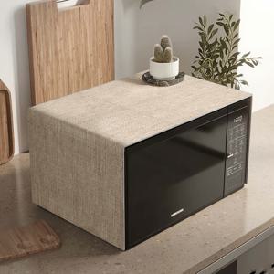 TEMU 1개 카키색 및 그린 프린트 전자레인지 커버, 보관 사이드 포켓 포함 - 13×36인치 (33×92cm) 폴리에스터 먼지 방지 커버, 오븐, 냉장고, 캐비닛 및 소형 세탁기에 적합 - 홈 아이템