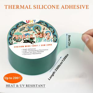 TEMU 에폭시 수지 몰드 테이프 | 열에 강한 산성 산성 및 고온 저항성, 쉽게 벗겨지는 PET 접착제, 강력한 접착력, UV 수지용 적합