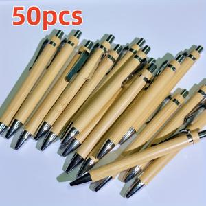 TEMU 50개 맞춤 각인 나무 볼펜 - 개인 맞춤 